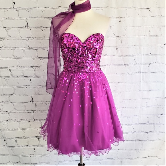 LAST ONE! NWT NOX NARIANNA Magenta Strapless Dress - Picture 4 of 8